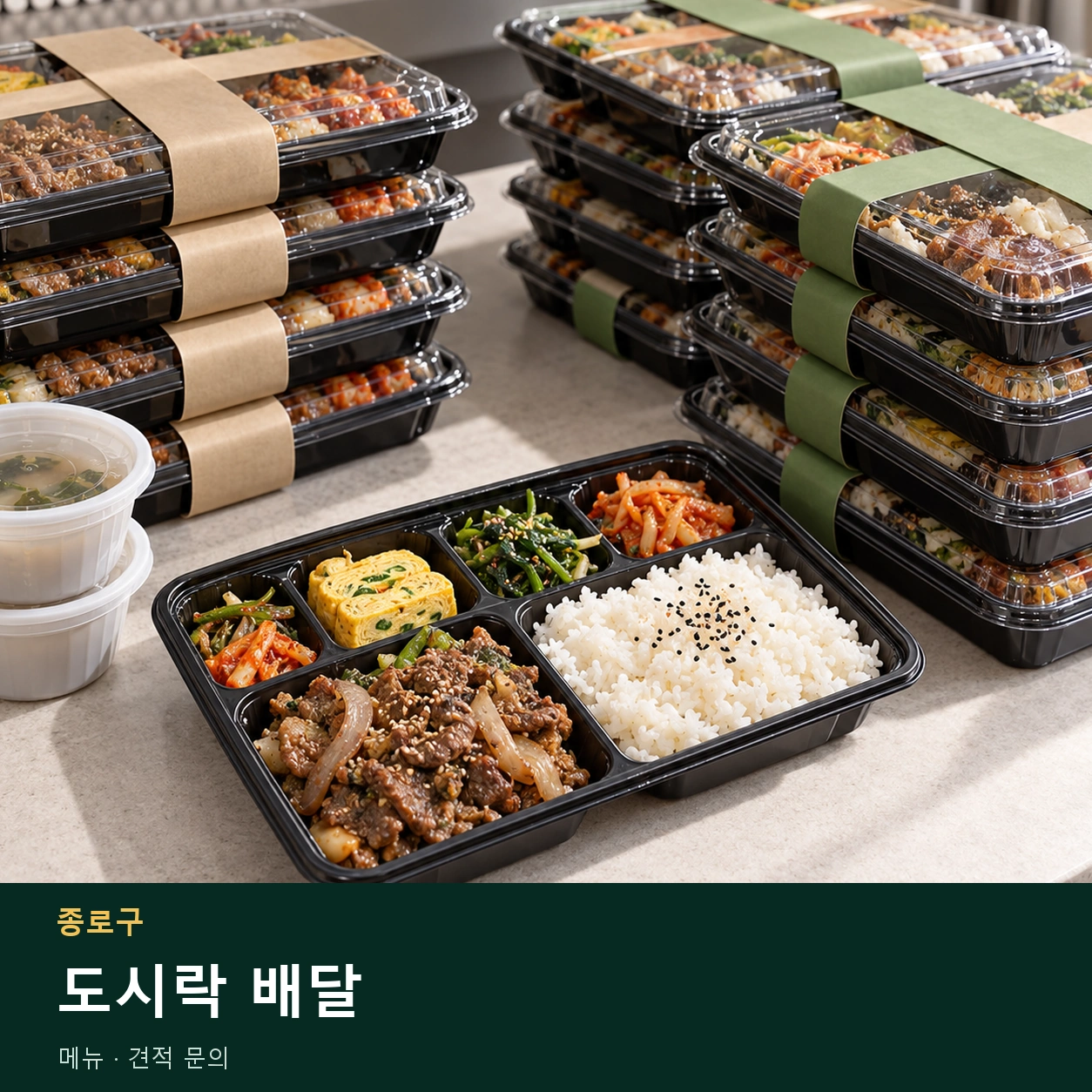 종로구 도시락 배달 메뉴와 주문 목적 안내 이미지