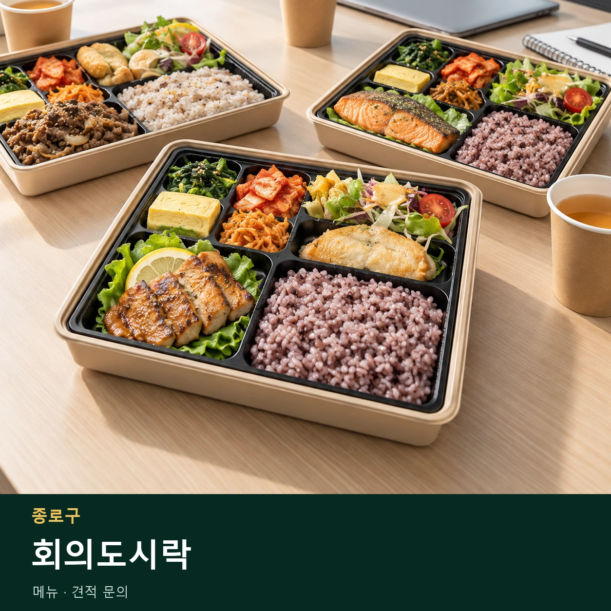 종로구 회의도시락 메뉴와 주문 목적 안내 이미지