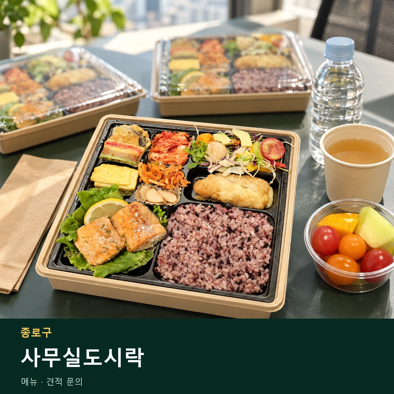 종로구 사무실도시락 메뉴와 주문 목적 안내 이미지