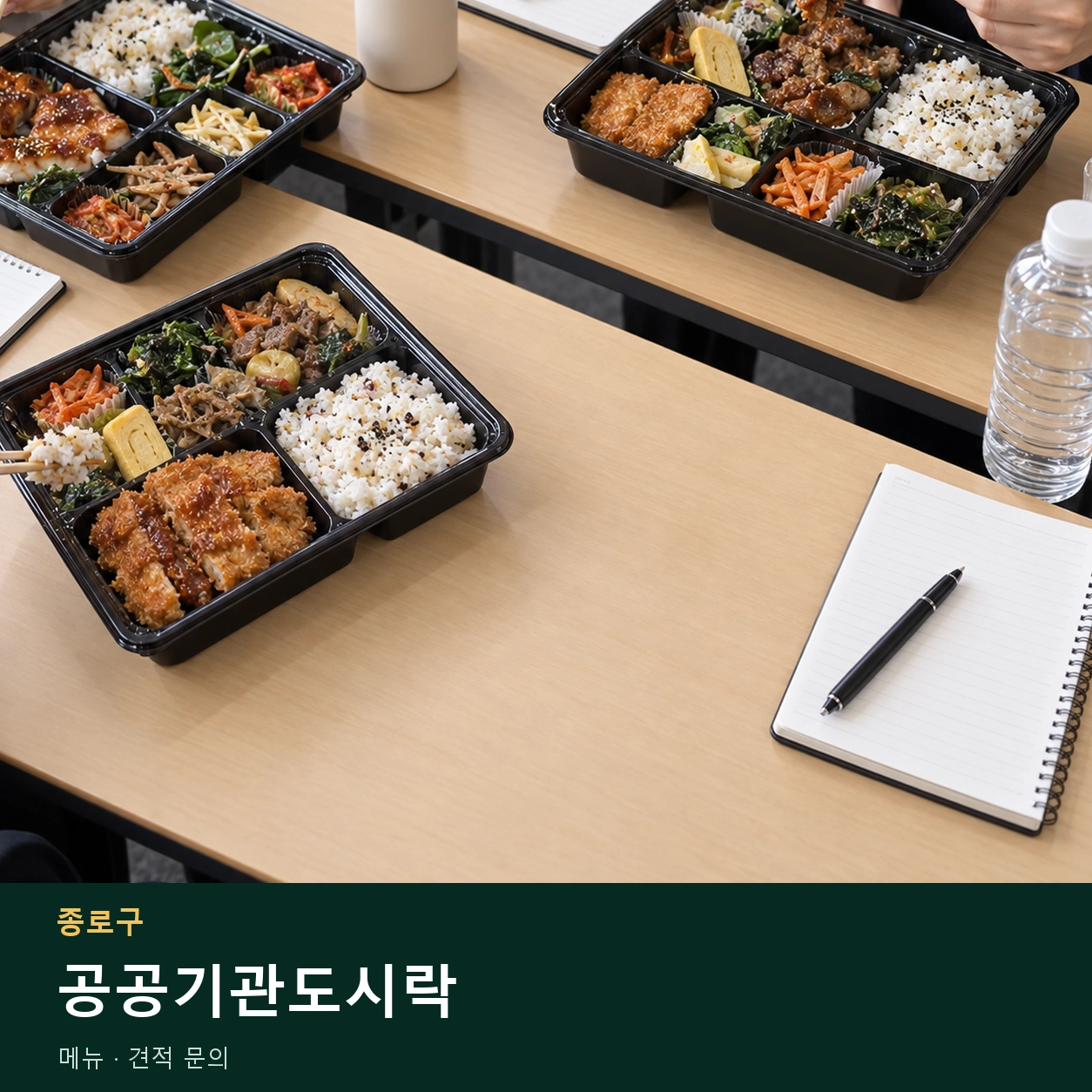 종로구 공공기관도시락 메뉴와 주문 목적 안내 이미지