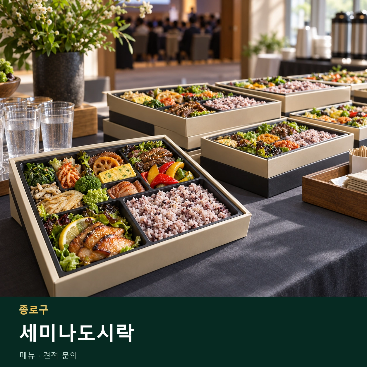 종로구 세미나도시락 메뉴와 주문 목적 안내 이미지
